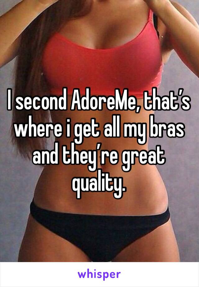 I second AdoreMe, that’s where i get all my bras and they’re great quality. 