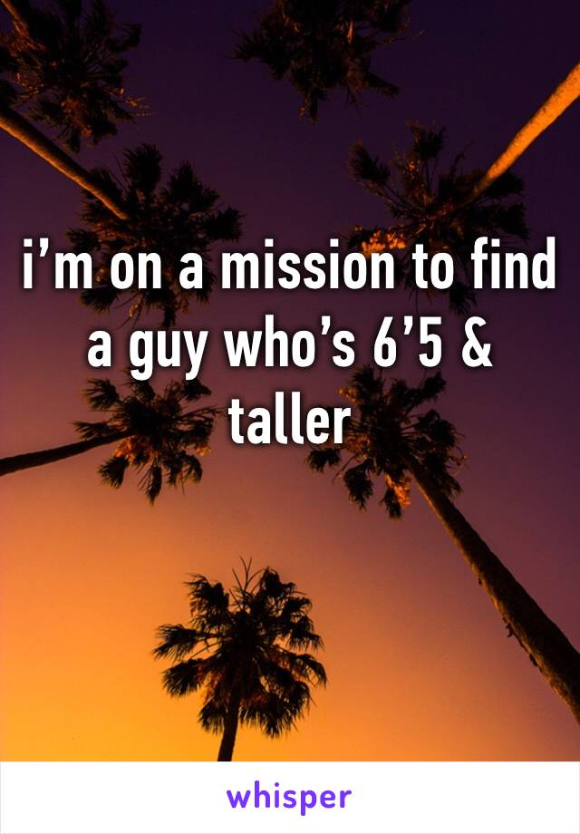 i’m on a mission to find a guy who’s 6’5 & taller 