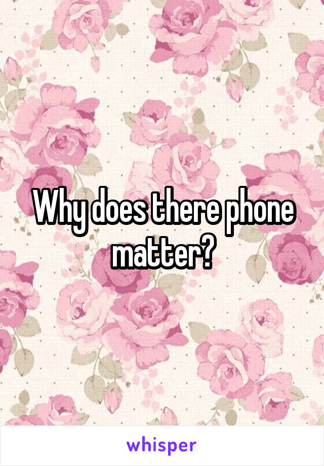 Why does there phone matter?