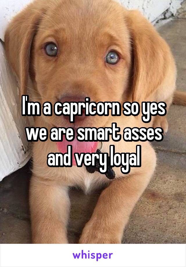 I'm a capricorn so yes we are smart asses and very loyal