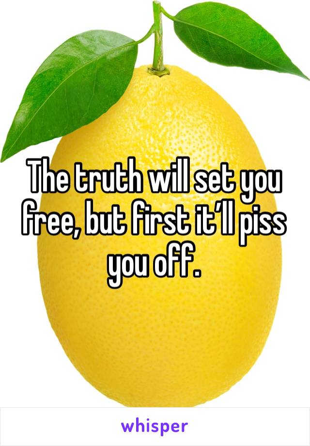 The truth will set you free, but first it’ll piss you off.