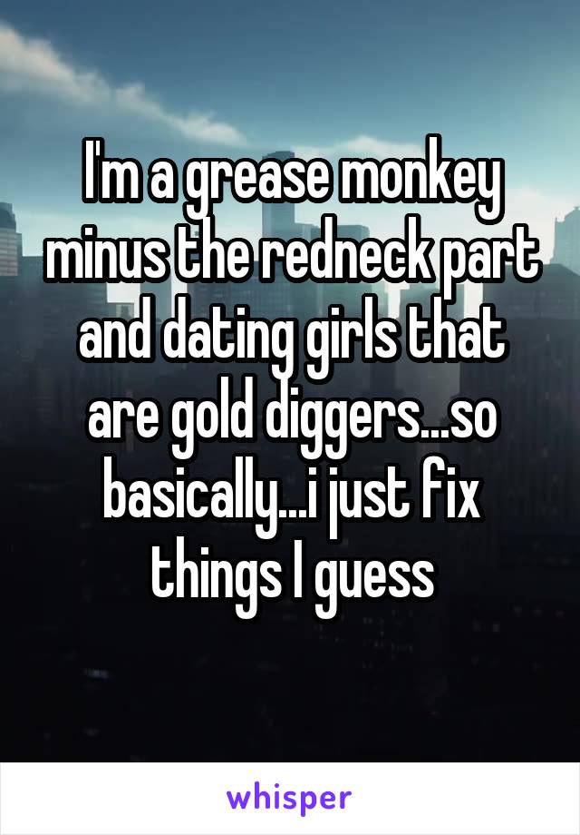 I'm a grease monkey minus the redneck part and dating girls that are gold diggers...so basically...i just fix things I guess
