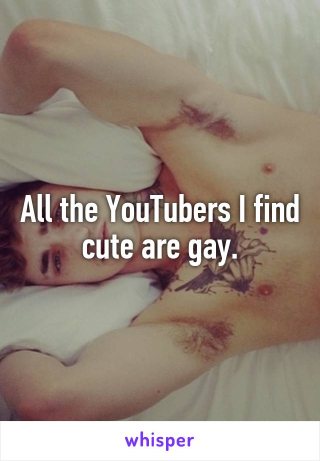 All the YouTubers I find cute are gay.