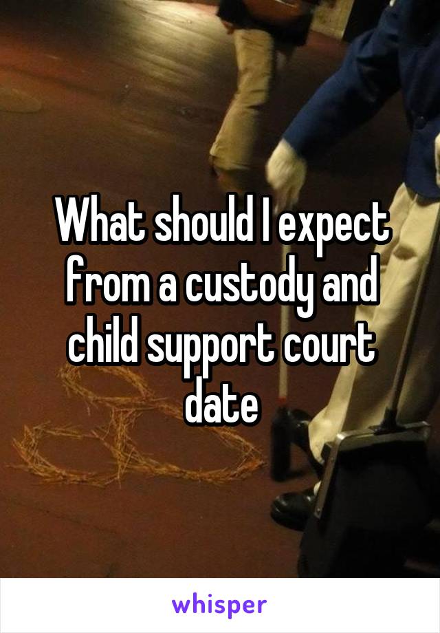 What should I expect from a custody and child support court date