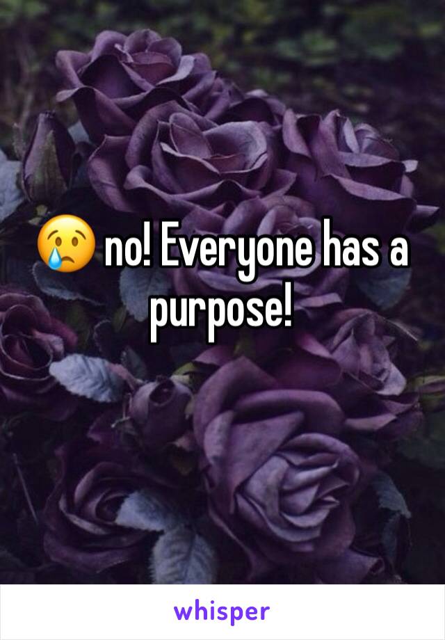😢 no! Everyone has a purpose! 