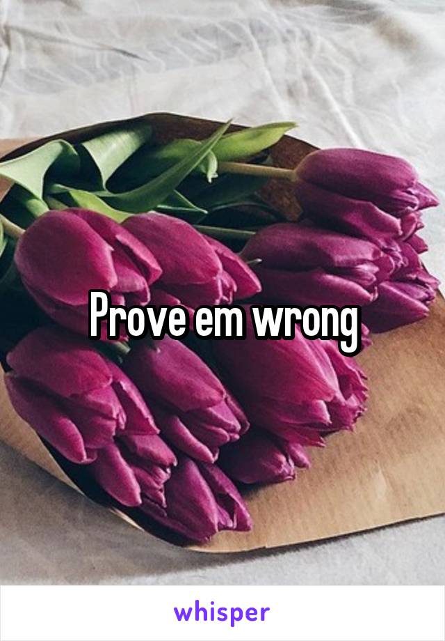 Prove em wrong