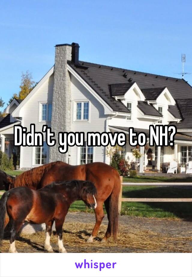Didn’t you move to NH? 