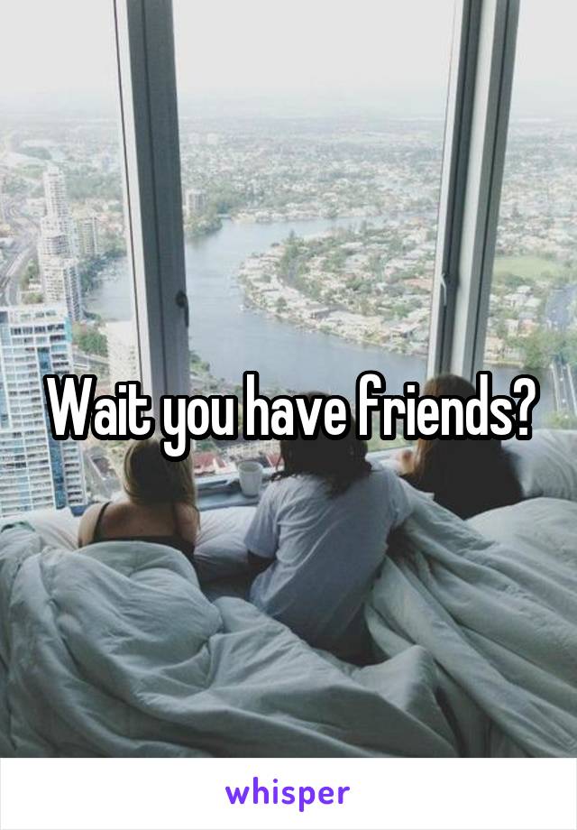 Wait you have friends?