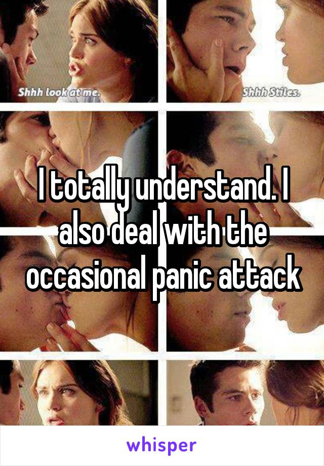 I totally understand. I also deal with the occasional panic attack