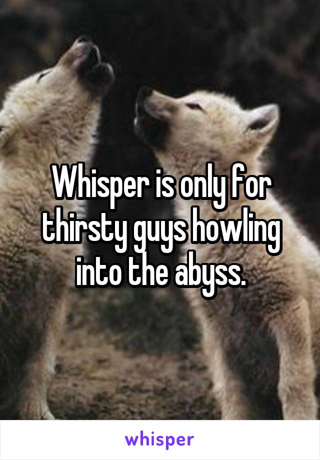 Whisper is only for thirsty guys howling into the abyss.