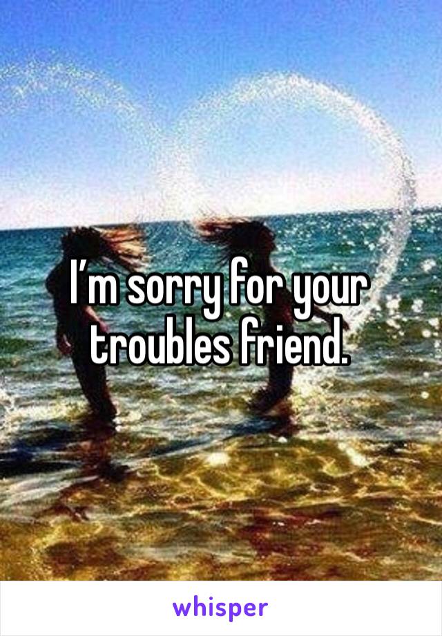 I’m sorry for your troubles friend. 