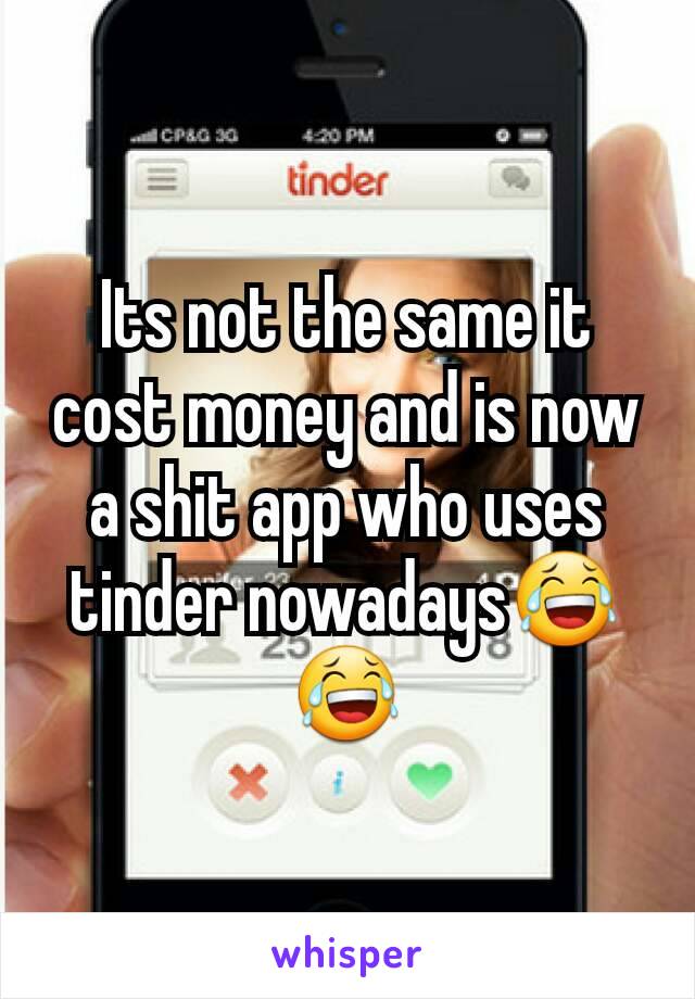 Its not the same it cost money and is now a shit app who uses tinder nowadays😂😂