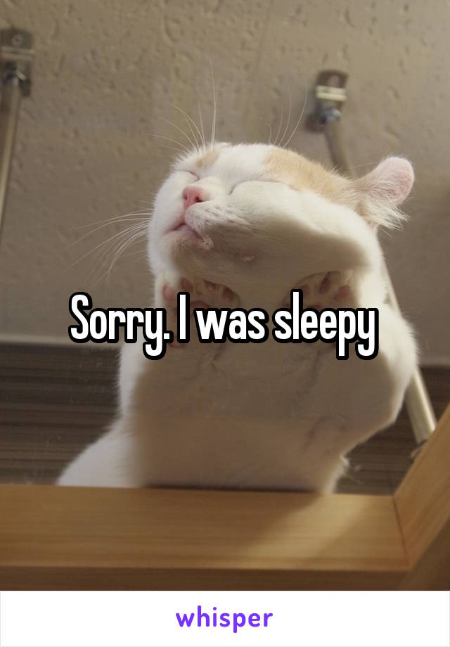 Sorry. I was sleepy 
