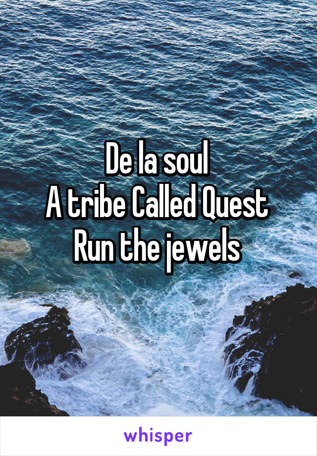 De la soul 
A tribe Called Quest 
Run the jewels 
