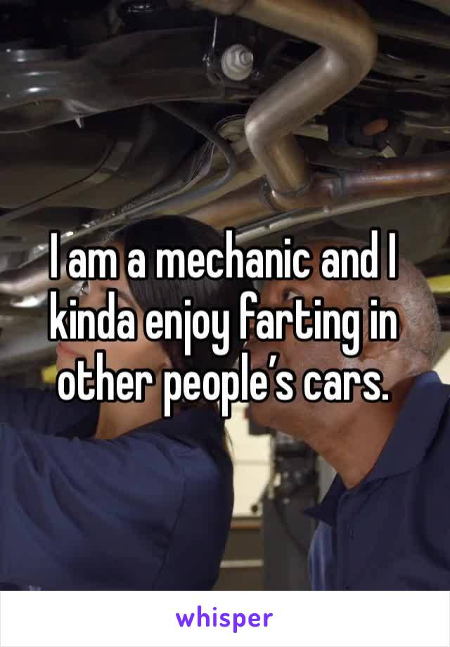 I am a mechanic and I kinda enjoy farting in other people’s cars. 