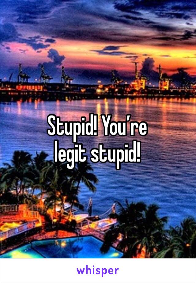 Stupid! You’re legit stupid!