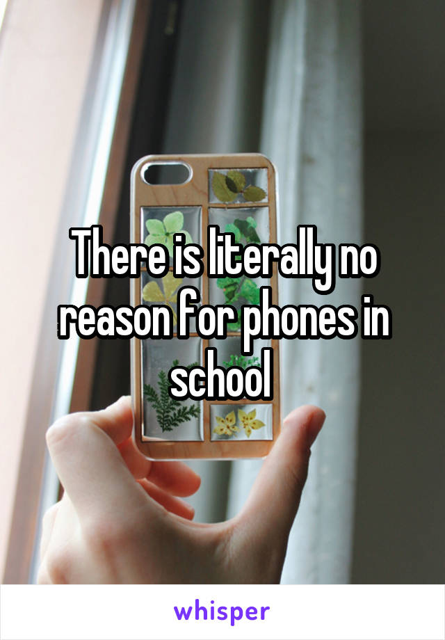 There is literally no reason for phones in school 