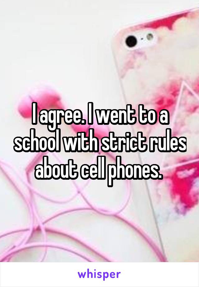 I agree. I went to a school with strict rules about cell phones. 