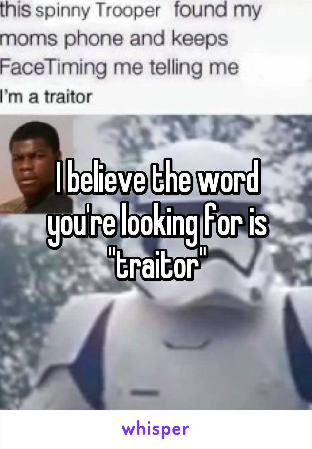 I believe the word you're looking for is "traitor"