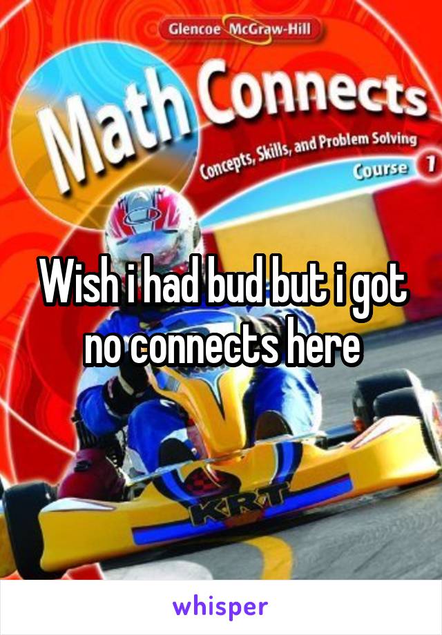 Wish i had bud but i got no connects here