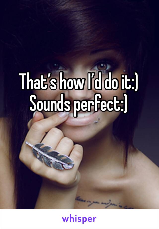 That’s how I’d do it:)
Sounds perfect:)