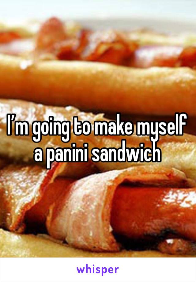 I’m going to make myself a panini sandwich 