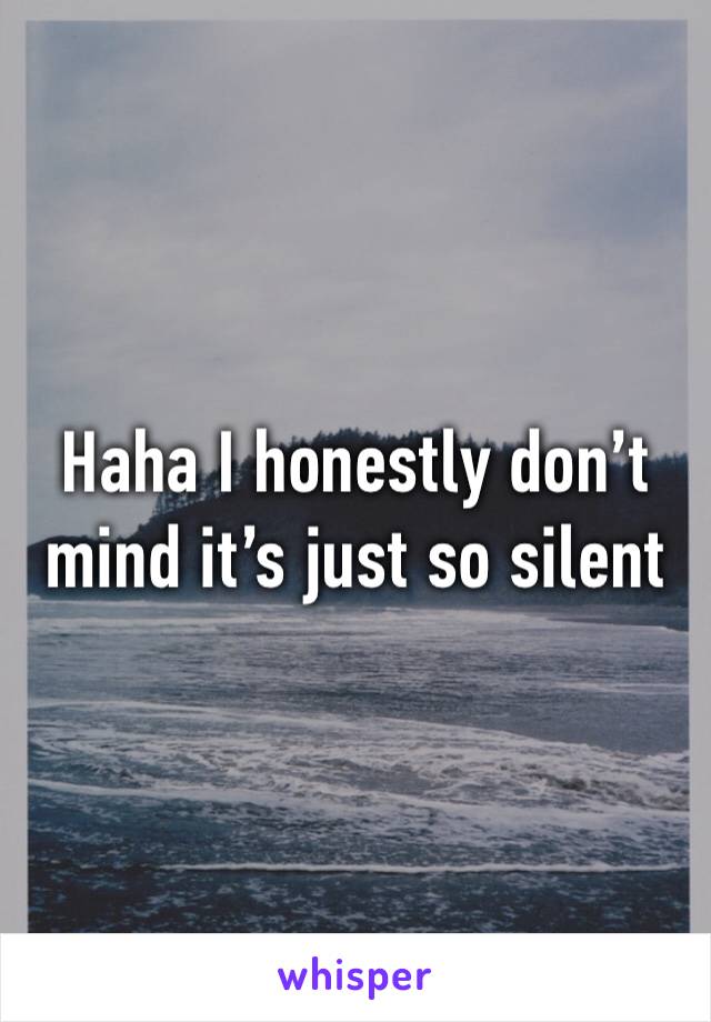 Haha I honestly don’t mind it’s just so silent