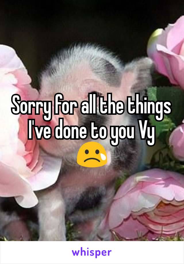 Sorry for all the things I've done to you Vy 😢