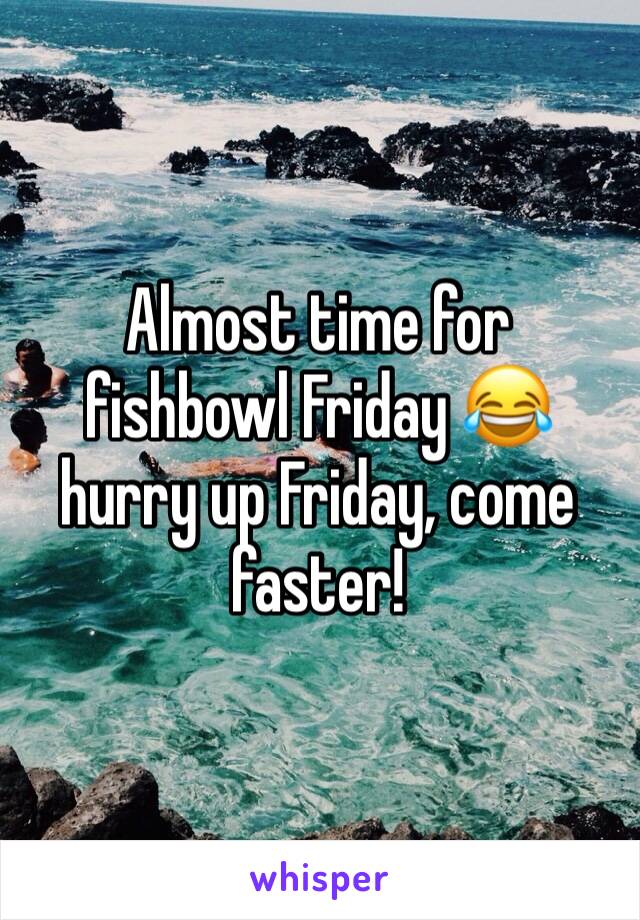 Almost time for fishbowl Friday 😂 hurry up Friday, come faster!