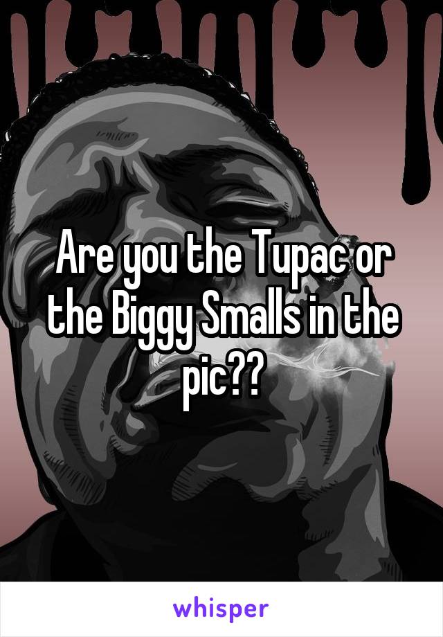 Are you the Tupac or the Biggy Smalls in the pic??