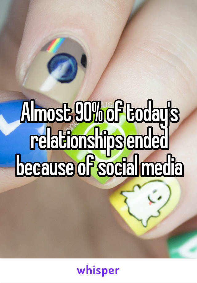 Almost 90% of today's relationships ended because of social media