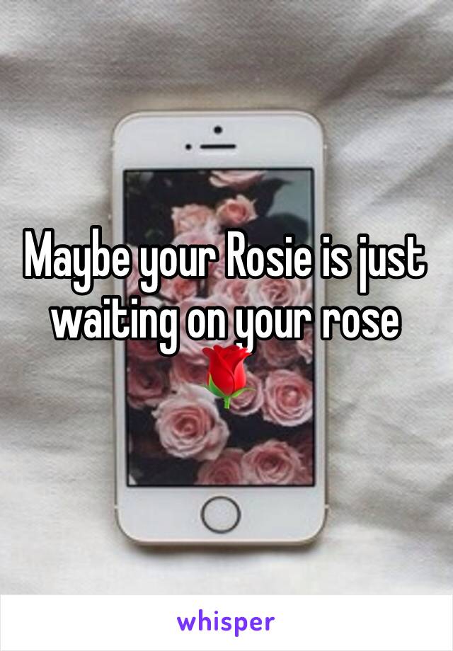 Maybe your Rosie is just waiting on your rose 
🌹 
