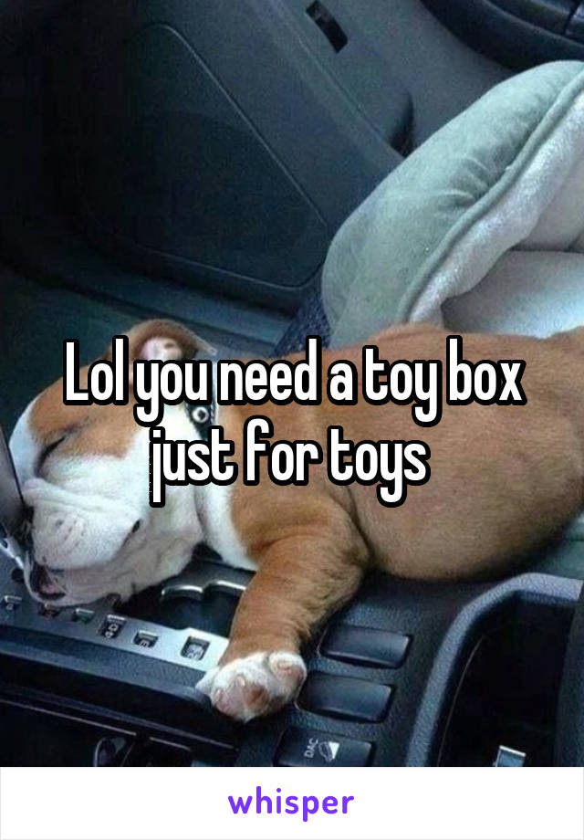 Lol you need a toy box just for toys 