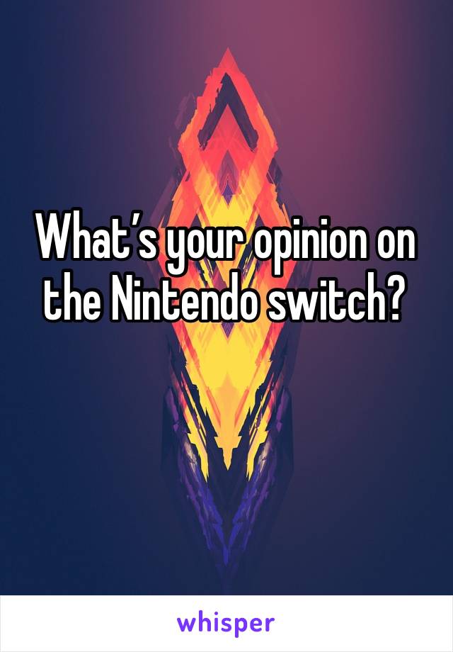 What’s your opinion on the Nintendo switch?