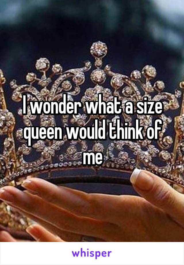 I wonder what a size queen would think of me