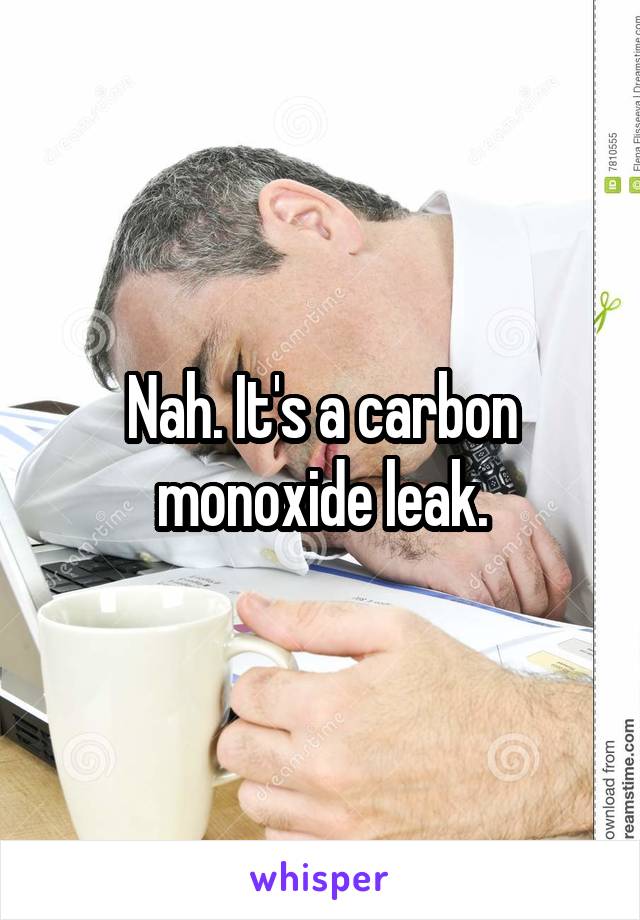 Nah. It's a carbon monoxide leak.