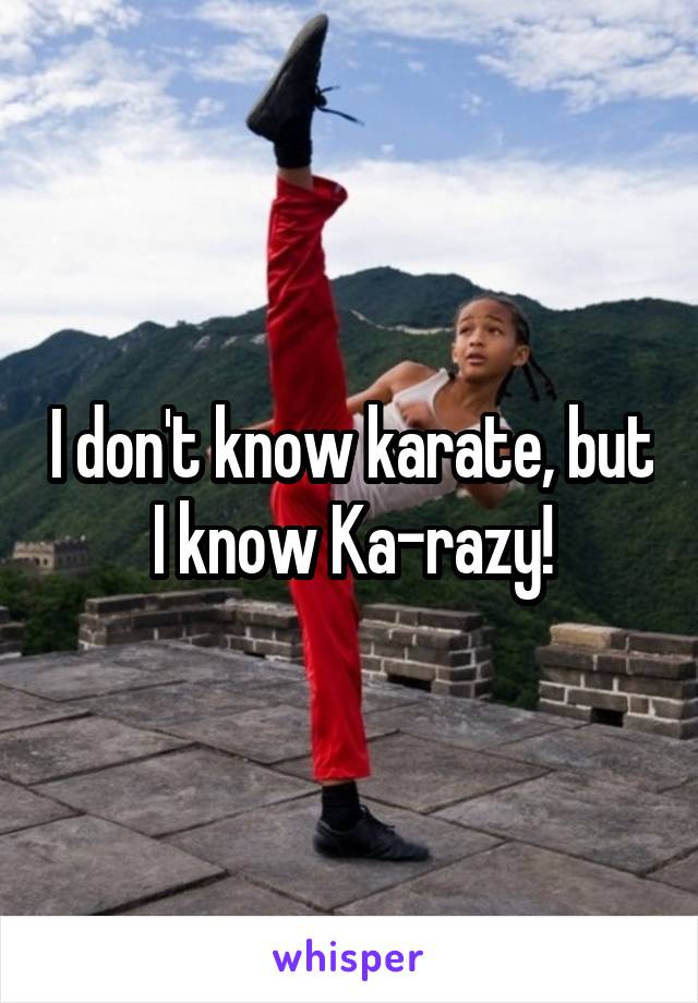 I don't know karate, but I know Ka-razy!