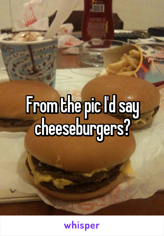 From the pic I'd say cheeseburgers?
