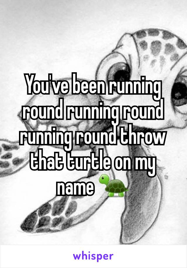 You've been running round running round running round throw that turtle on my name 🐢