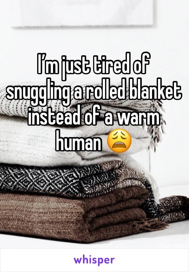 I’m just tired of snuggling a rolled blanket instead of a warm human 😩