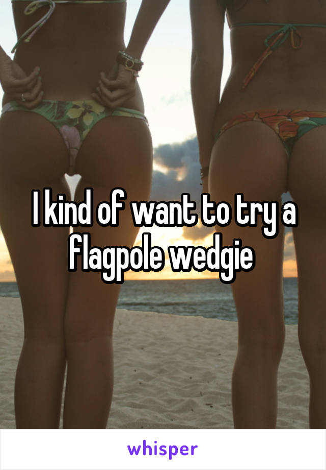 I kind of want to try a flagpole wedgie 