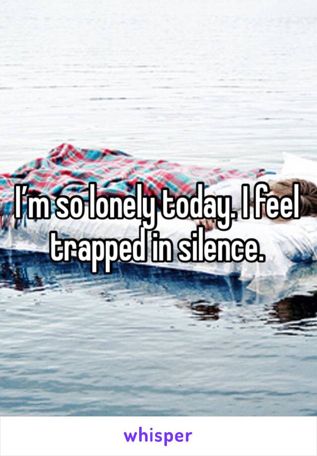 I’m so lonely today. I feel trapped in silence. 