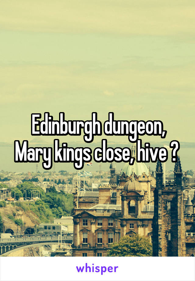 Edinburgh dungeon, Mary kings close, hive ? 