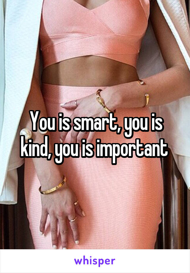 You is smart, you is kind, you is important 