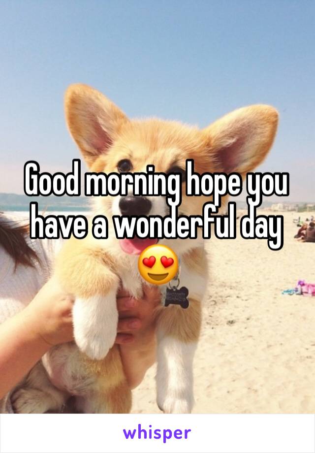 Good morning hope you have a wonderful day 😍