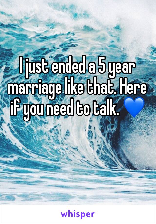 I just ended a 5 year marriage like that. Here if you need to talk. 💙