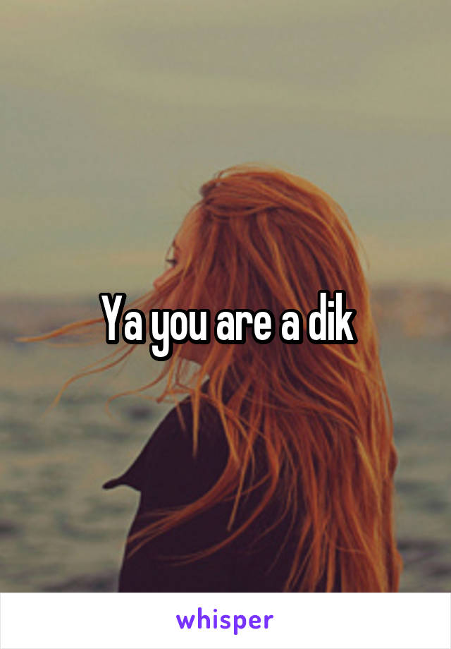 Ya you are a dik