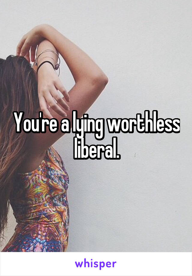 You're a lying worthless liberal.