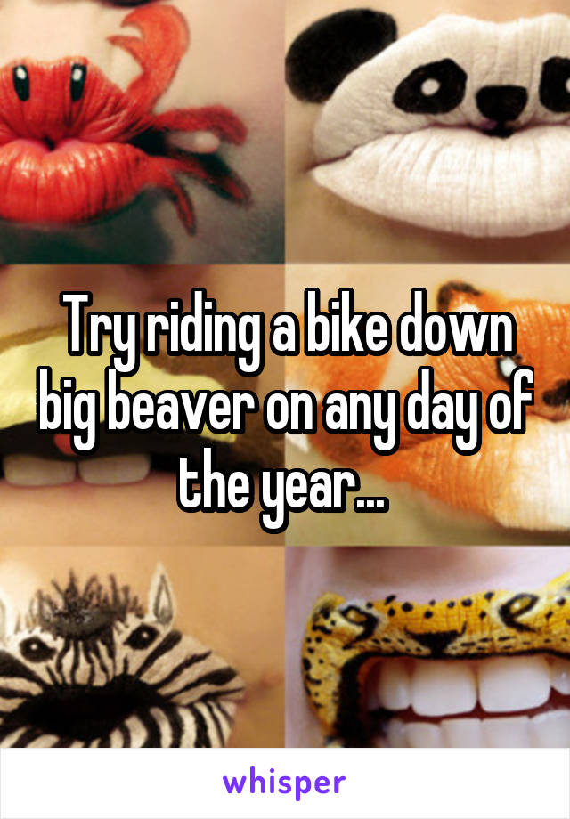 Try riding a bike down big beaver on any day of the year... 