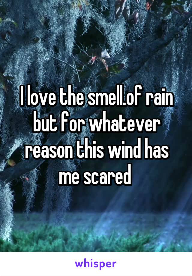 I love the smell.of rain but for whatever reason this wind has me scared 